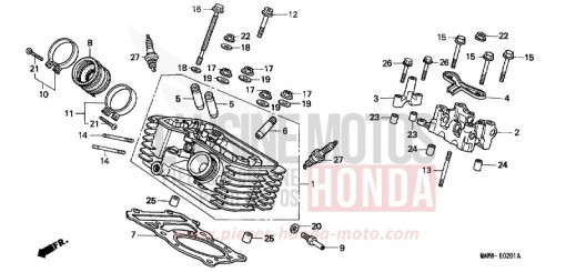 ZYLINDERKOPF (HINTEN) XL600VX de 1999